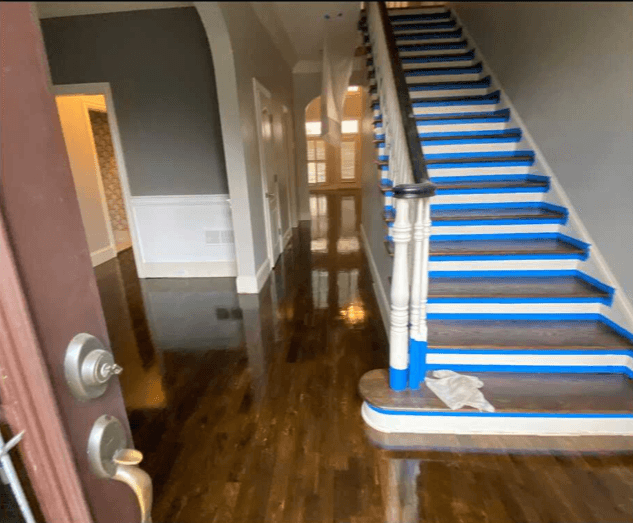 Flooring project 27 — refinishing or installation work.